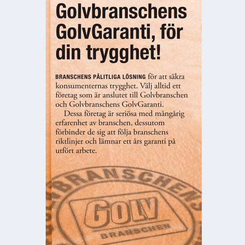 Infobroschyr Golvbranschens GolvGaranti