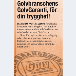 Infobroschyr Golvbranschens GolvGaranti