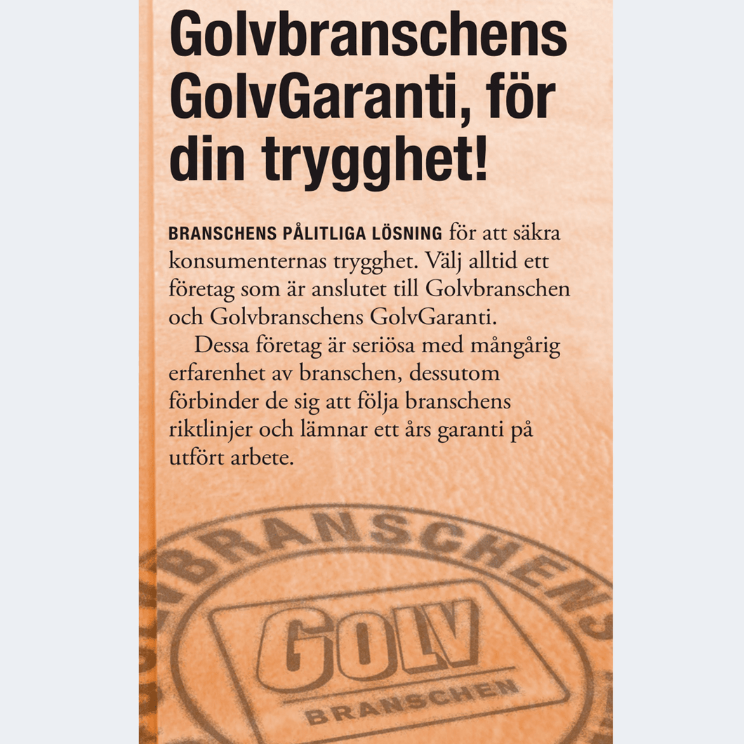 Infobroschyr Golvbranschens GolvGaranti